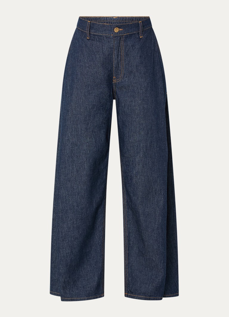Summum Dames High waist balloon fit jeans met donkere wassing in de kleur Indigo, maat: 44