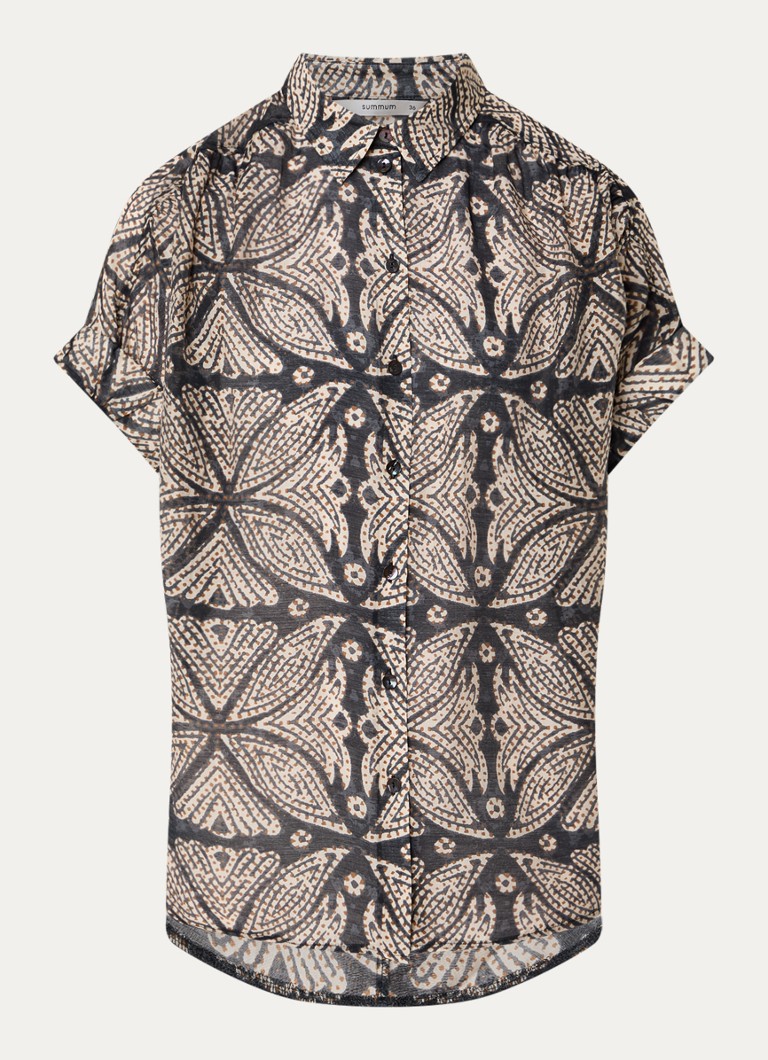 Summum Dames Blouse met grafische print in de kleur Zwart, maat: 44