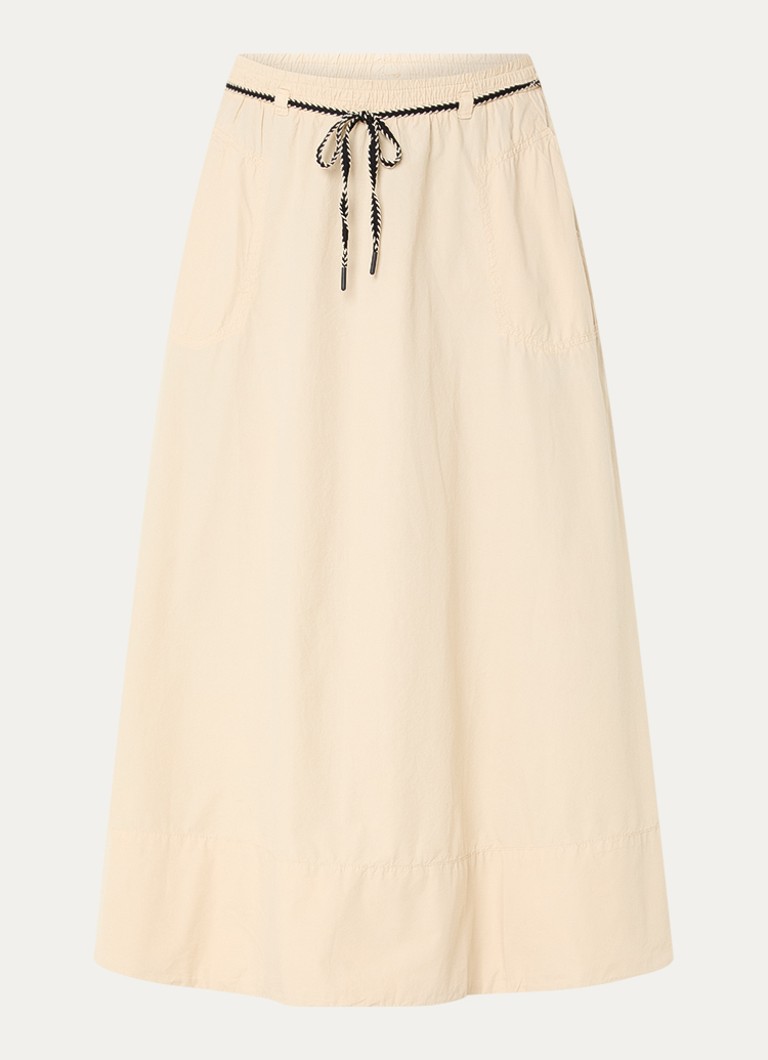 Summum Dames Midi rok met trekkoord in de kleur Vanillegeel, maat: 36