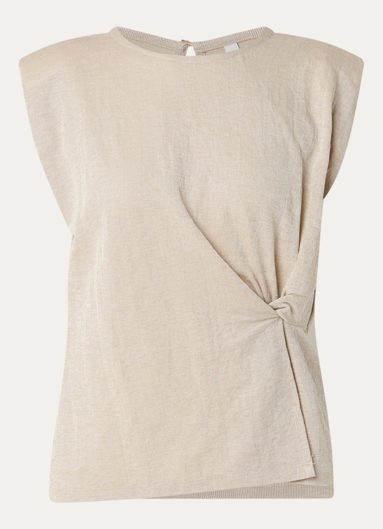 Summum Dames Mouwloze top met schoudervulling in de kleur Beige, maat: S