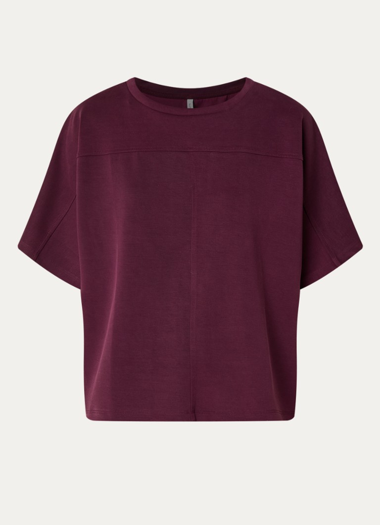 Summum Dames Top met ronde hals in de kleur Bordeauxrood, maat: XL