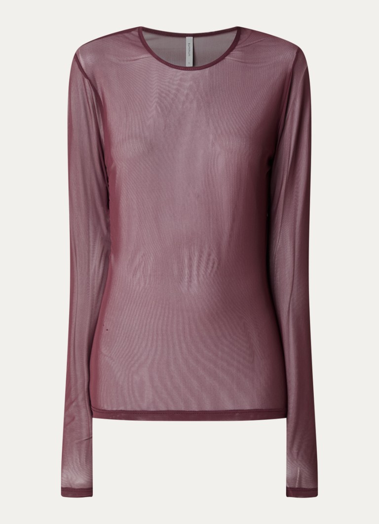 Summum Dames Top van mesh in de kleur Bordeauxrood, maat: XXL