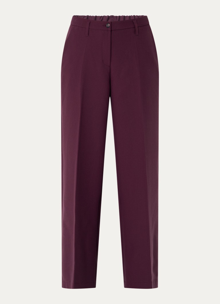 Summum Dames Mid waist straight leg pantalon met steekzakken in de kleur Bruin, maat: 42