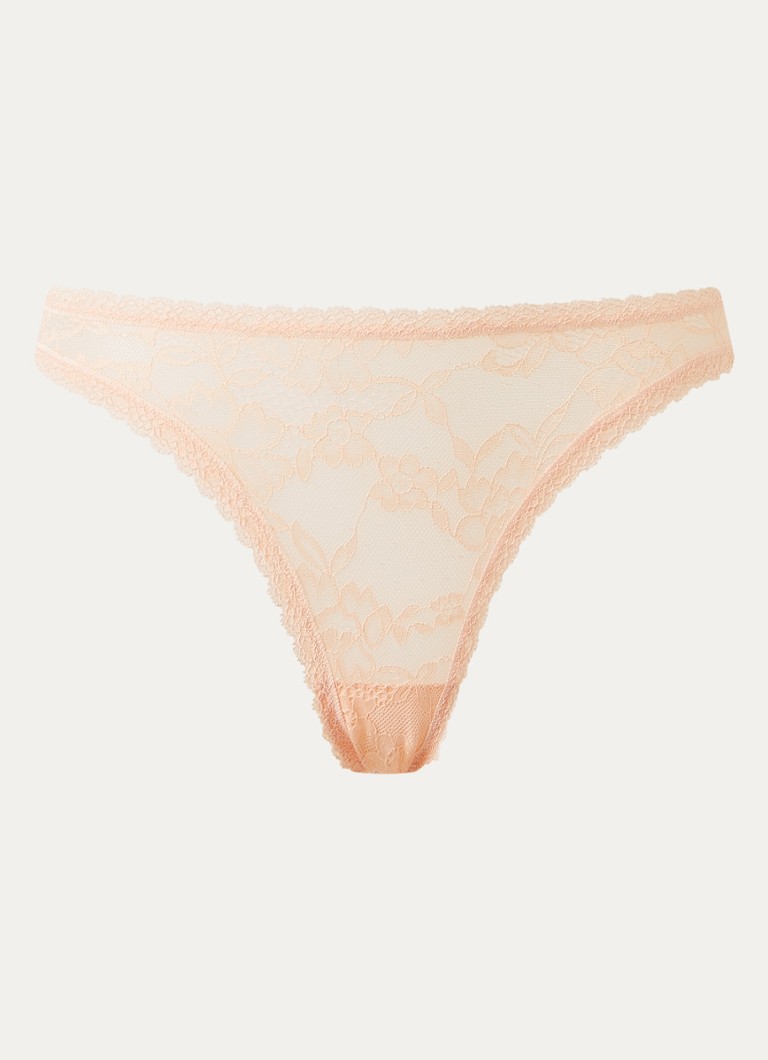 Sam Friday Dames Lacey tanga van kant in de kleur Zalmroze, maat: M
