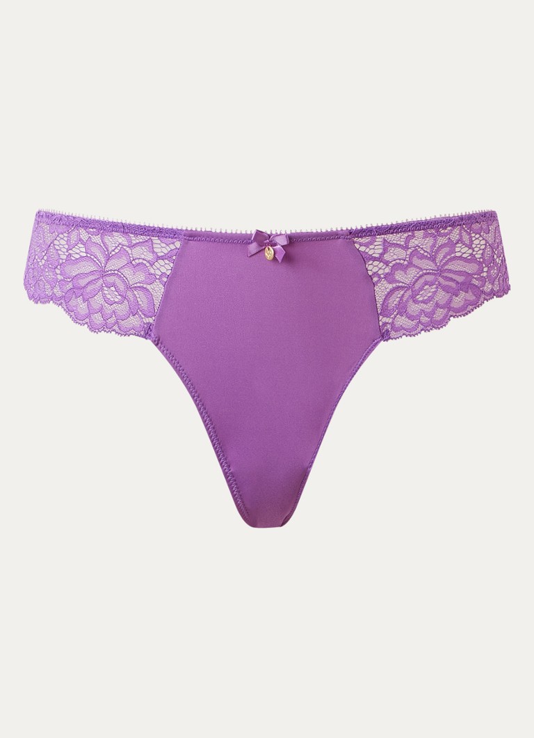 Sam Friday Dames Vida tanga met kant in de kleur Violet, maat: L