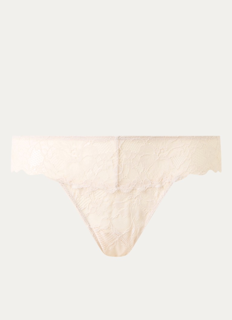 Sam Friday Dames Zephir tanga van kant in de kleur Gebroken wit, maat: L