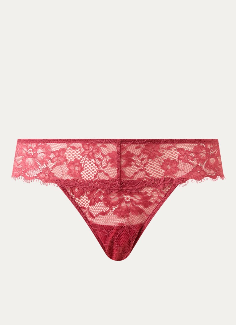 Sam Friday Dames Zephir tanga van kant in de kleur Cranberryrood, maat: XS