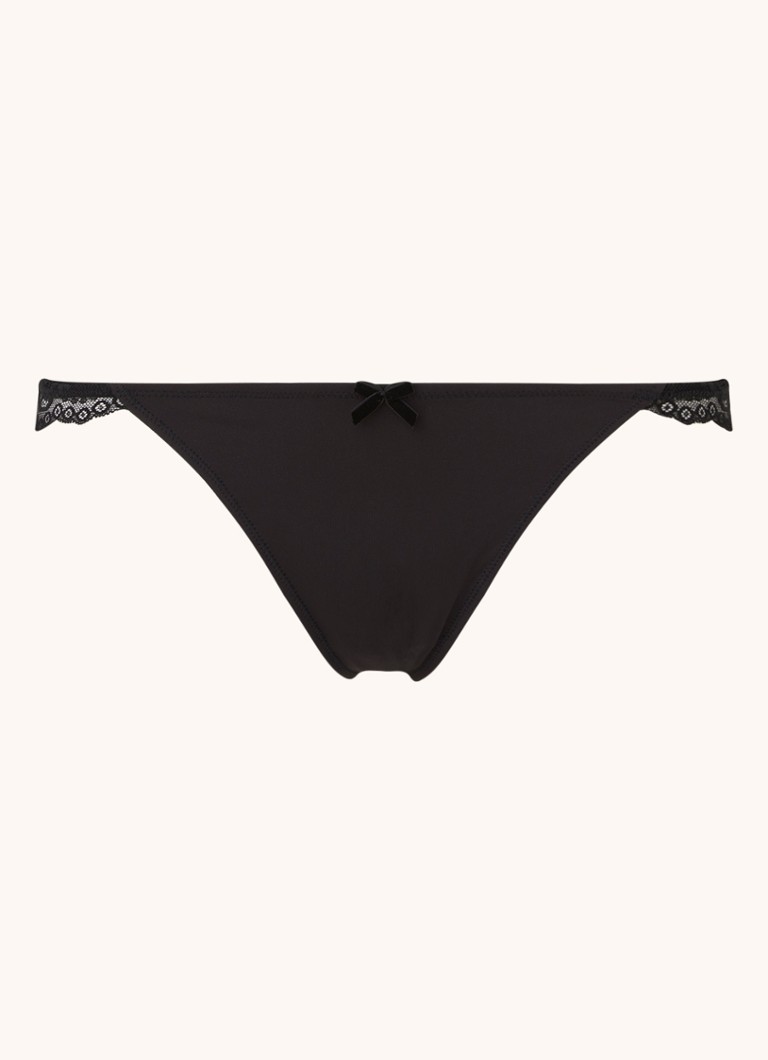 Sam Friday Dames Tia tanga met kant in de kleur Zwart, maat: M