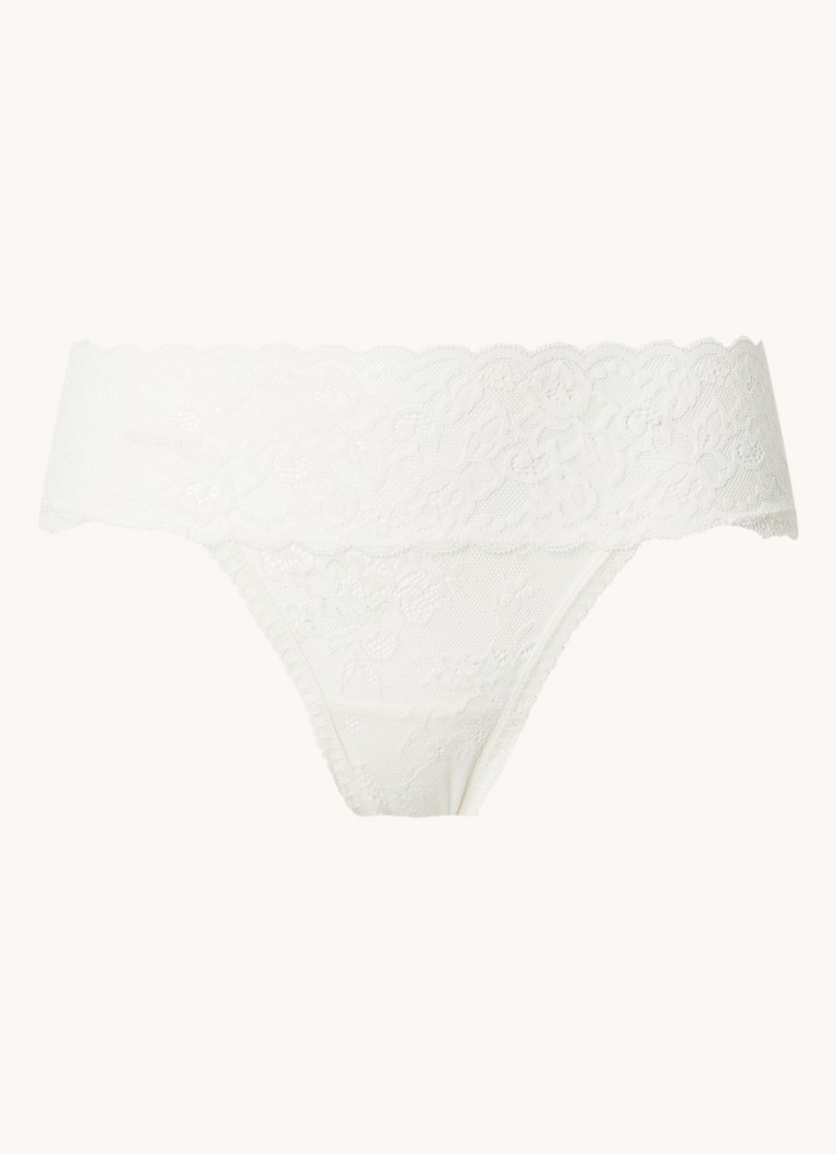 Sam Friday Dames Pam string van kant in de kleur Gebroken wit, maat: L