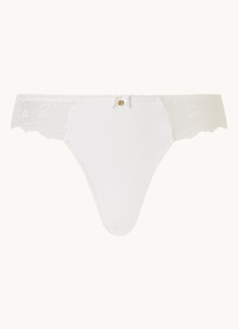Sam Friday Dames Vida tanga met kant in de kleur Gebroken wit, maat: S