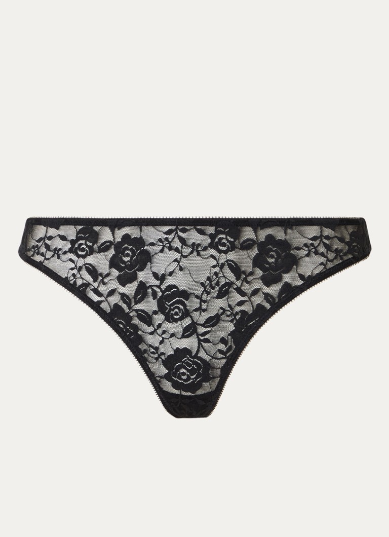 Sam Friday Dames Lacey string van kant in de kleur Zwart, maat: XS