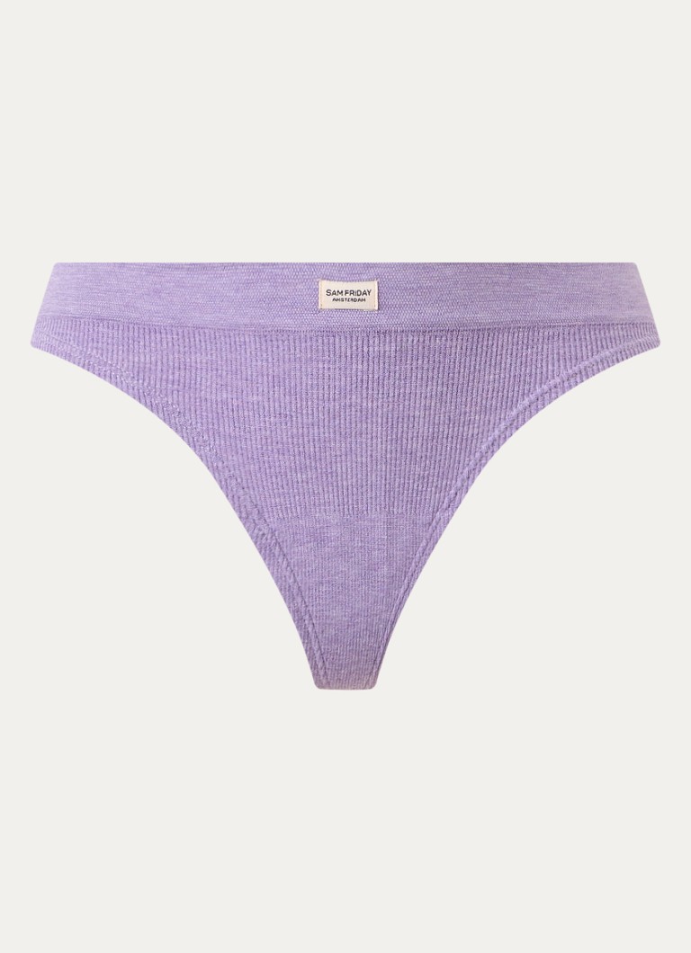 Sam Friday Dames Lucy string met ribstructuur in de kleur Violet, maat: XS