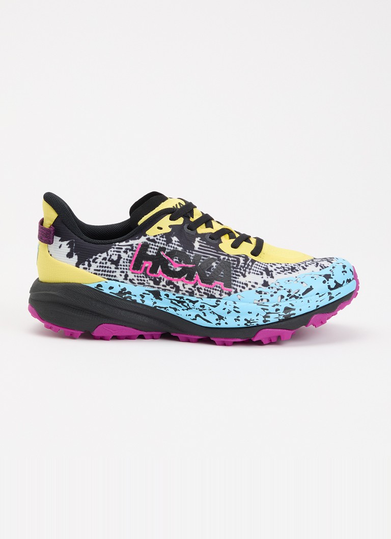 HOKA Meisjes Speedgoat 6 sneaker met gebreid bovenwerk in de kleur Zwart, maat: 37 1/3