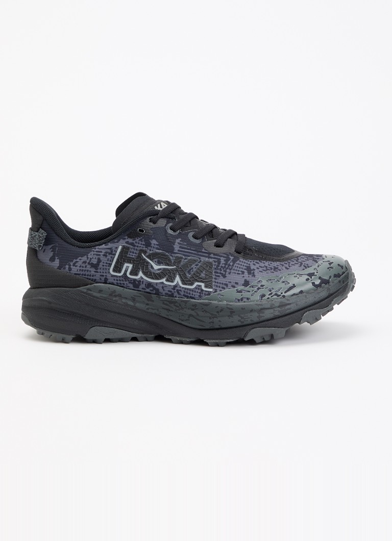 HOKA Meisjes Speedgoat 6 sneaker met gebreid bovenwerk en logo in de kleur Zwart, maat: 38