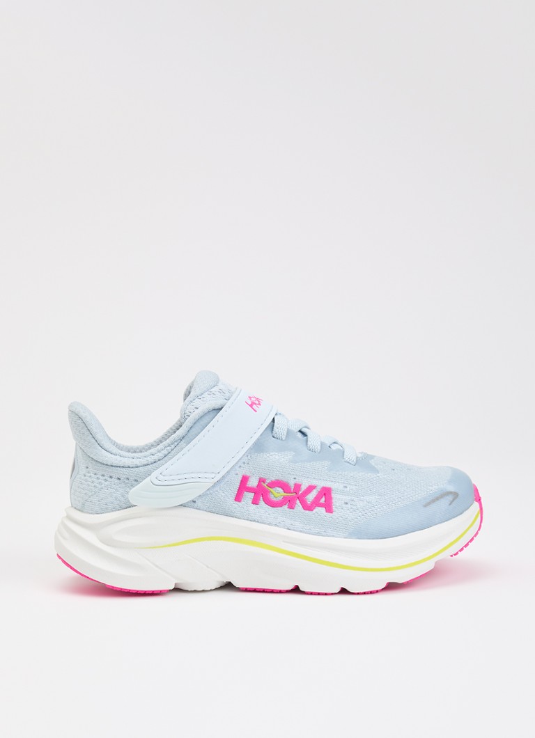 HOKA Meisjes Clifton 10 sneaker met mesh details in de kleur Lichtblauw, maat: 34