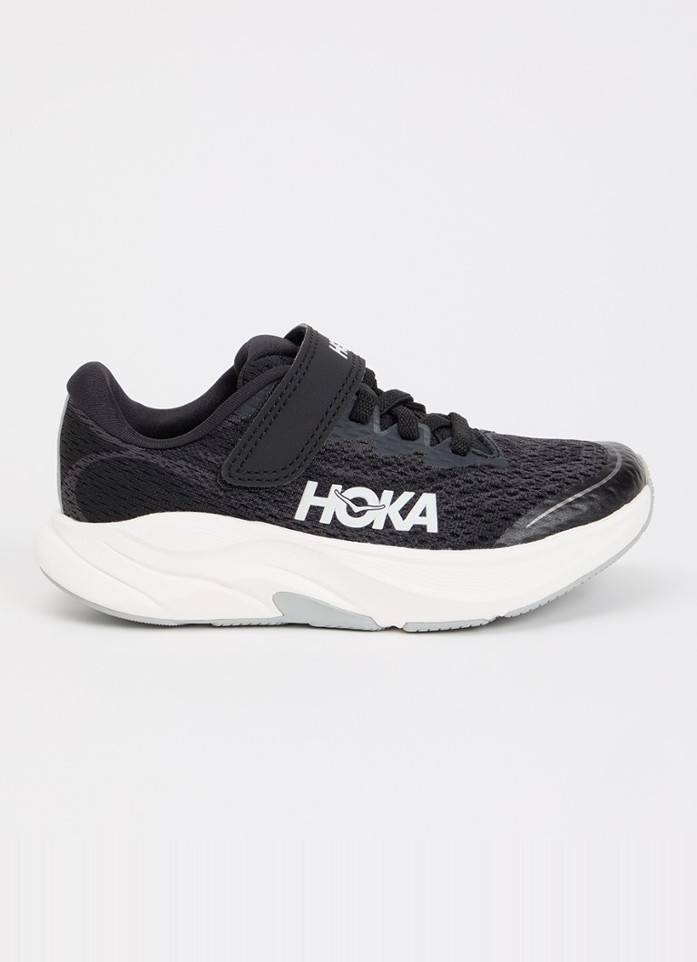 HOKA Jongens Rincon 4 sneakers met gebreid bovenwerk in de kleur Zwart, maat: 30