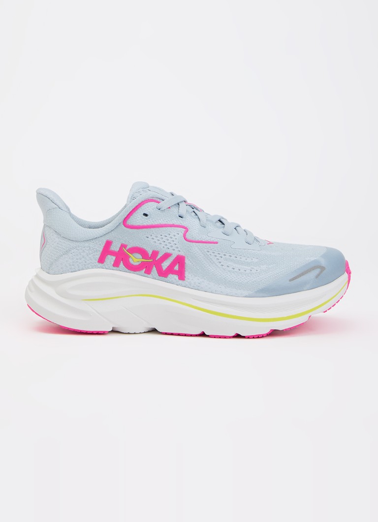 HOKA Meisjes Clifton 10 sneaker met print in de kleur Beige, maat: 38