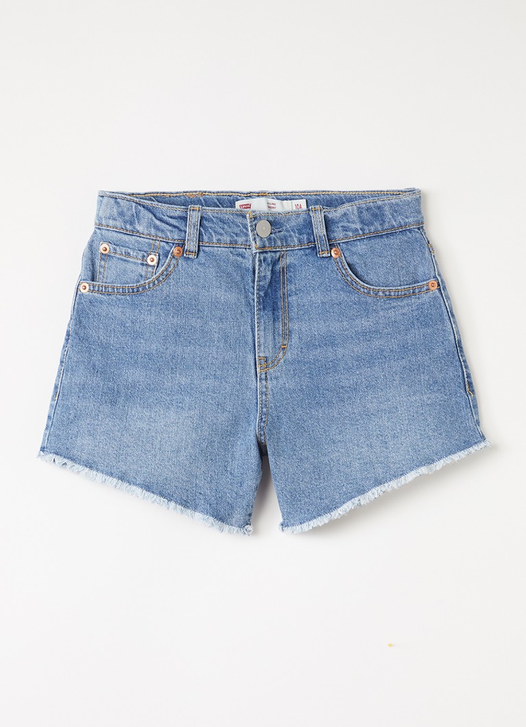 Levi's Meisjes Straight fit korte broek van denim in de kleur Blauw, maat: 14A=164