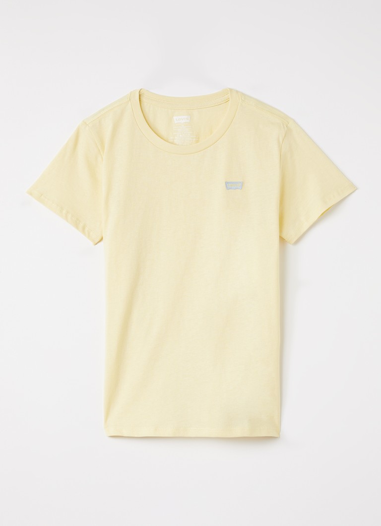 Levi's Meisjes T-shirt met logoborduring in de kleur Lichtgeel, maat: 10A=140