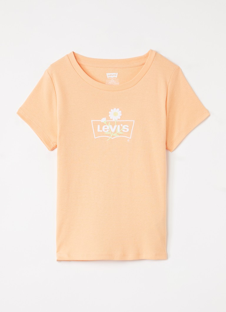 Levi's Meisjes Daisy T-shirt met logoborduring in de kleur Oranje, maat: 10A=140