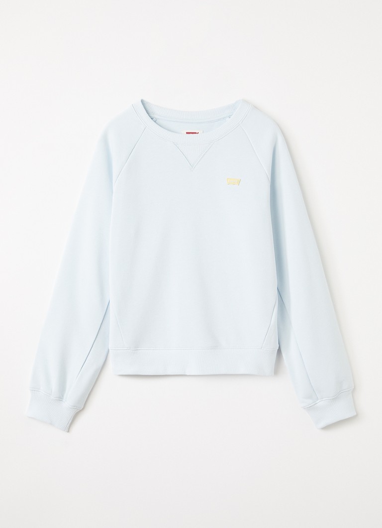 Levi's Meet and Greet sweater met logo in de kleur Lichtblauw, maat: 8A=128