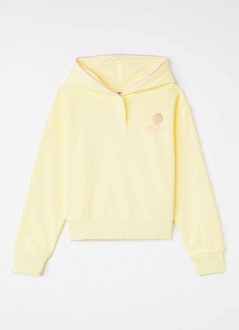 Levi's Meisjes Meet and Greet hoodie met borduring in de kleur Geel, maat: 16A=176