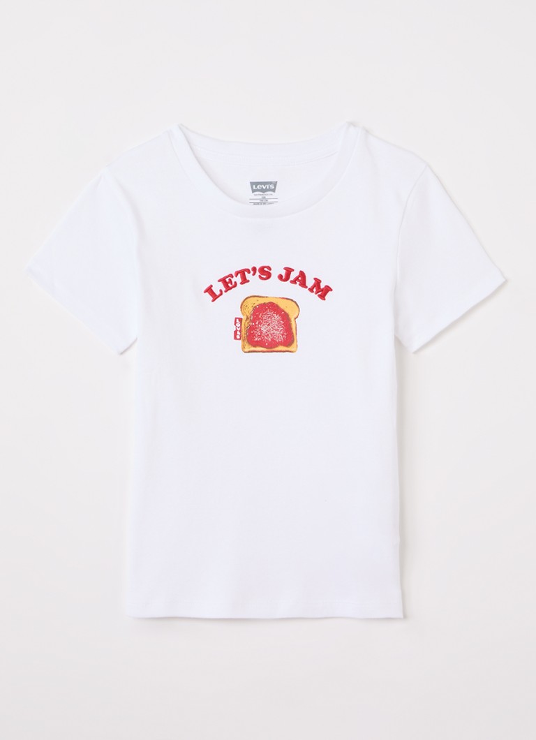 Levi's Jongens Meet and Greet Jam T-shirt met print en borduring in de kleur Wit, maat: 4A=104