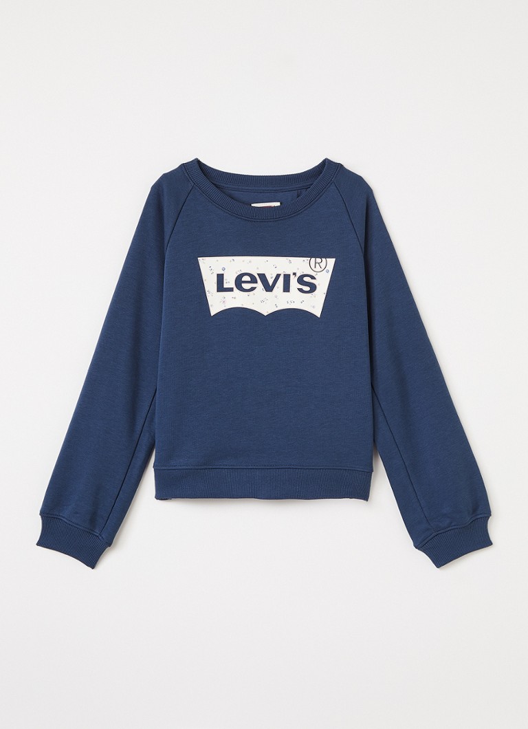 Levi's Meisjes Sweater met logoprint in de kleur Indigo, maat: 10A=140