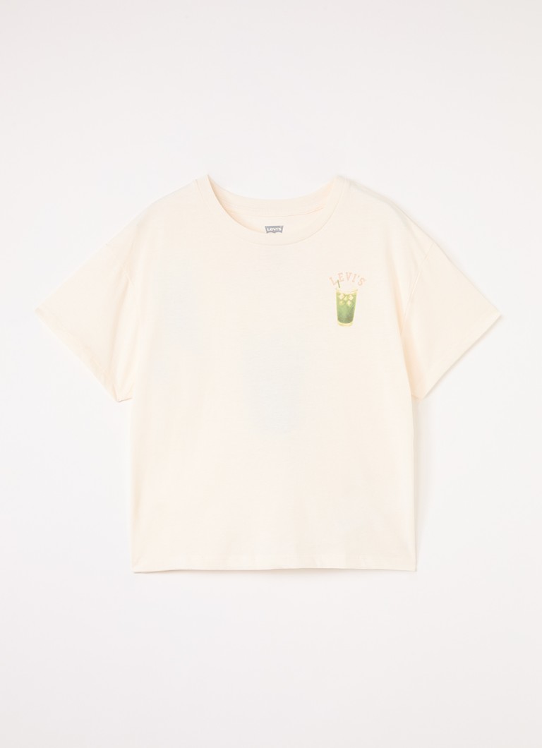 Levi's Meisjes T-shirt met front- en backprint in de kleur Creme, maat: 8A=128