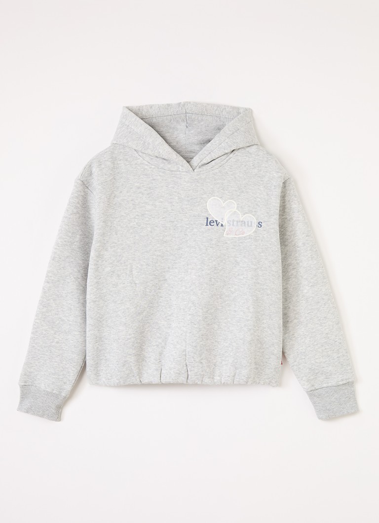 Levi's Meisjes Meet and Greet sweater met logo in de kleur Grijsmele, maat: 10A=140