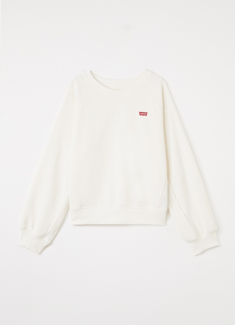 Levi's Meisjes Meet and Greet sweater met logo in de kleur Gebroken wit, maat: 14A=164