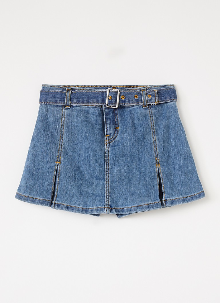Levi's Meisjes Mini broekrok van denim in de kleur Indigo, maat: 14A=164