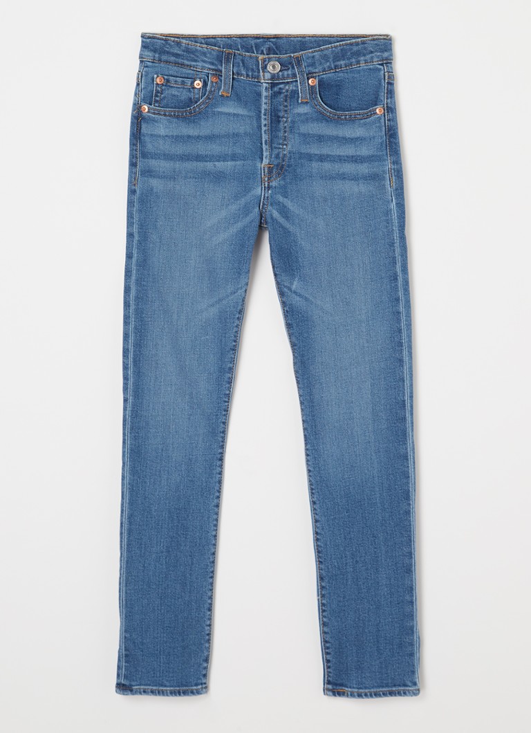 Levi's Meisjes 501 slim fit jeans met stretch in de kleur Indigo, maat: 140