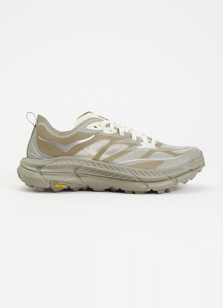 HOKA Dames Mafate Speed 4 Lite sneaker van mesh in de kleur Khaki, maat: 38
