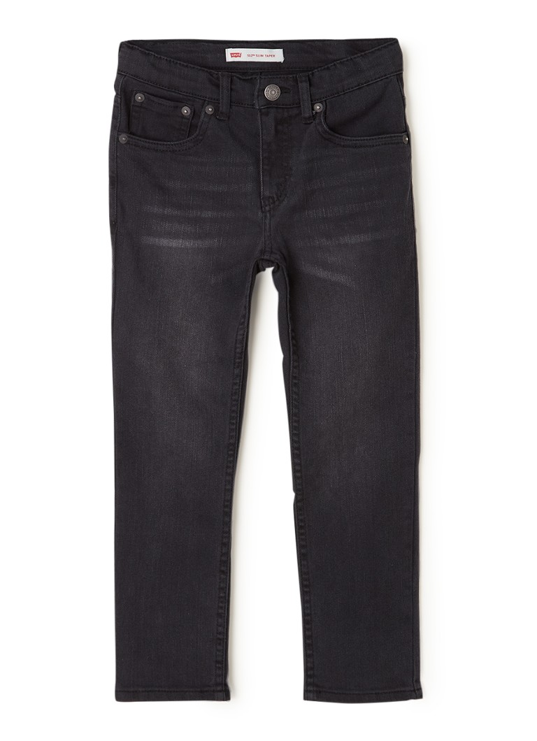Levi's Jongens 512 slim fit jeans met gekleurde wassing en stretch in de kleur Donkergrijs, maat: 128