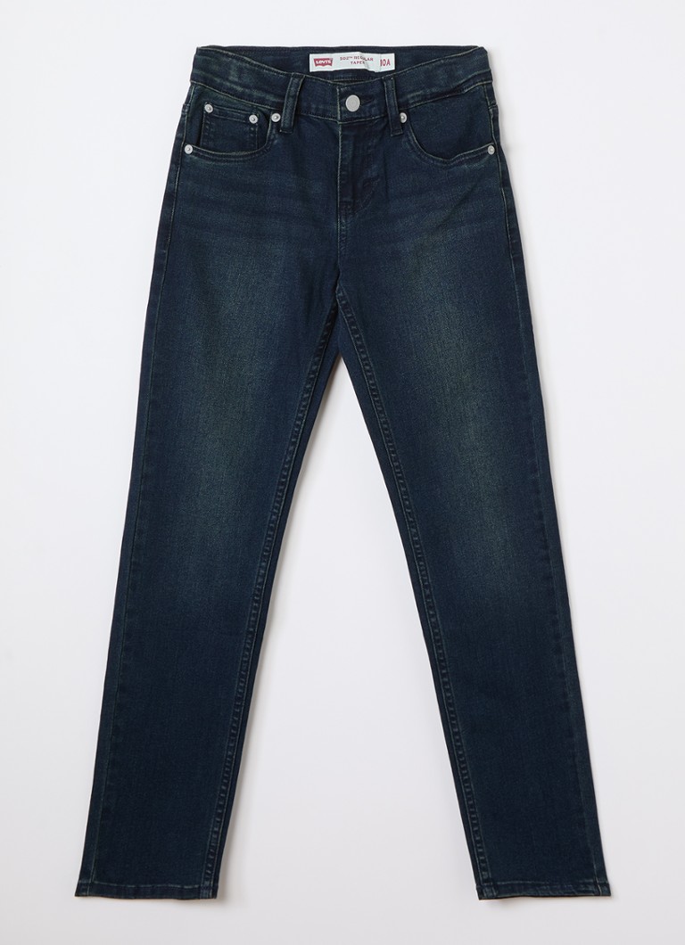 Levi's Jongens 502 tapered jeans met donkere wassing in de kleur Indigo, maat: 164