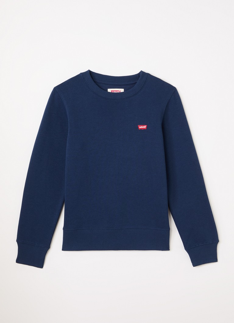 Levi's Jongens Sweater met logo in de kleur Donkerblauw, maat: 140