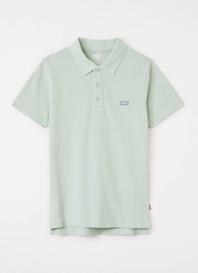 Levi's Jongens Polo van piqué katoen met logo in de kleur Lichtgroen, maat: 5A=110
