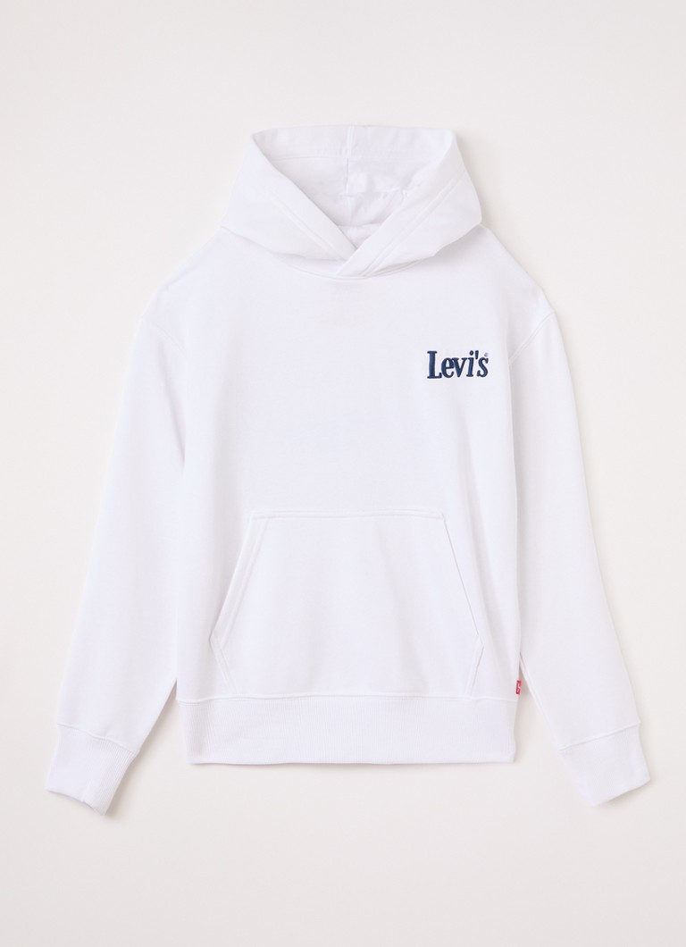 Levi's Jongens Hoodie met logo- en backprint in de kleur Wit, maat: 16A=176