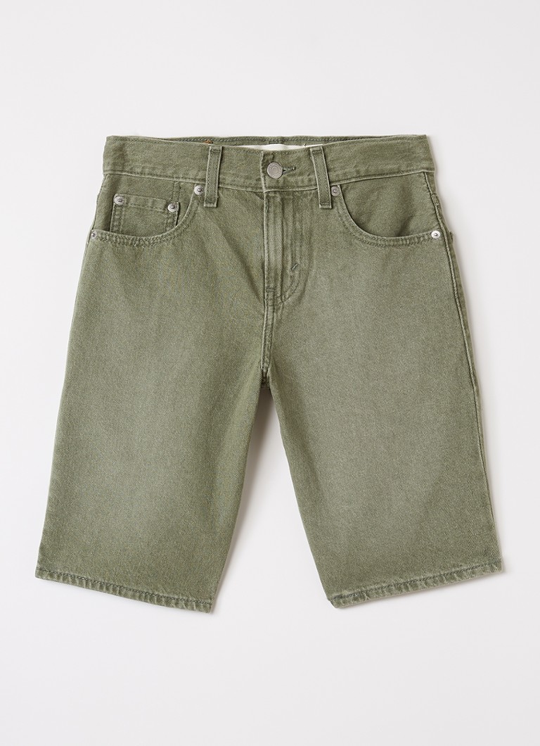 Levi's Jongens Skate straight fit korte broek van denim in de kleur Olijfgroen, maat: 14A=164