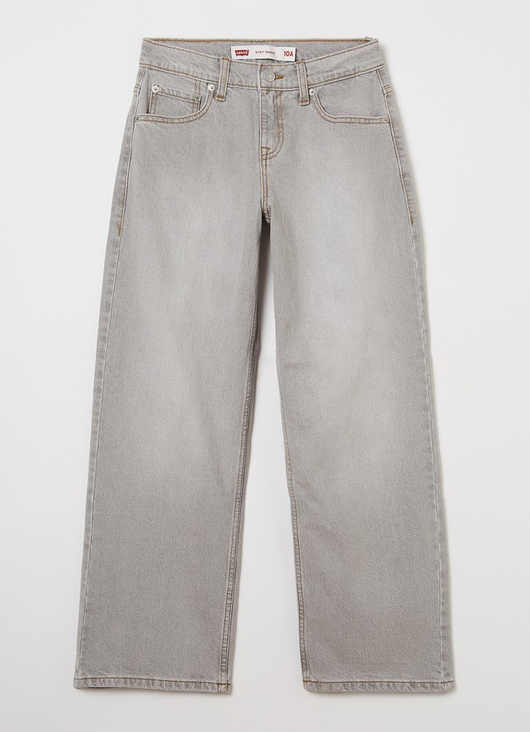 Levi's Jongens 578 wide leg jeans met gekleurde wassing in de kleur Lichtgrijs, maat: 6A=116
