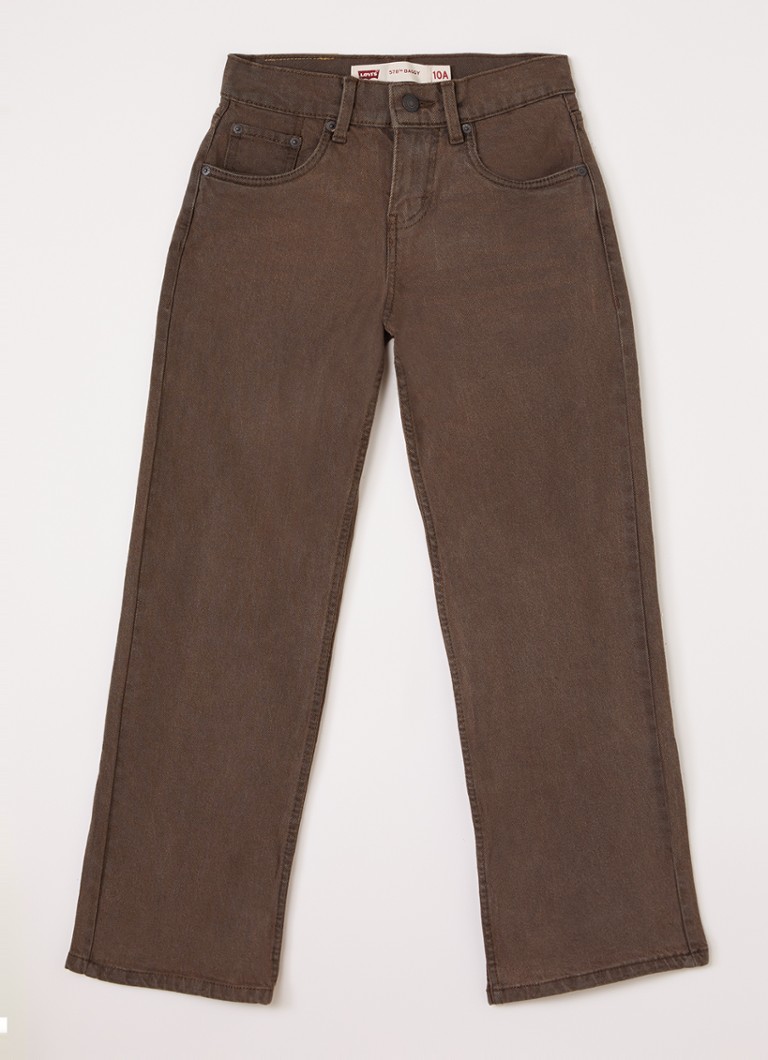 Levi's Jongens 578 wide leg jeans met gekleurde wassing in de kleur Donkerbruin, maat: 12A=152