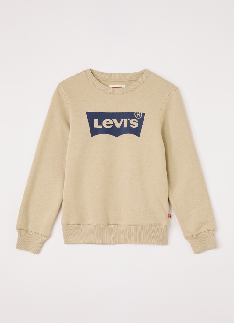 Levi's Jongens Sweater met logoprint in de kleur Beige, maat: 14A=164