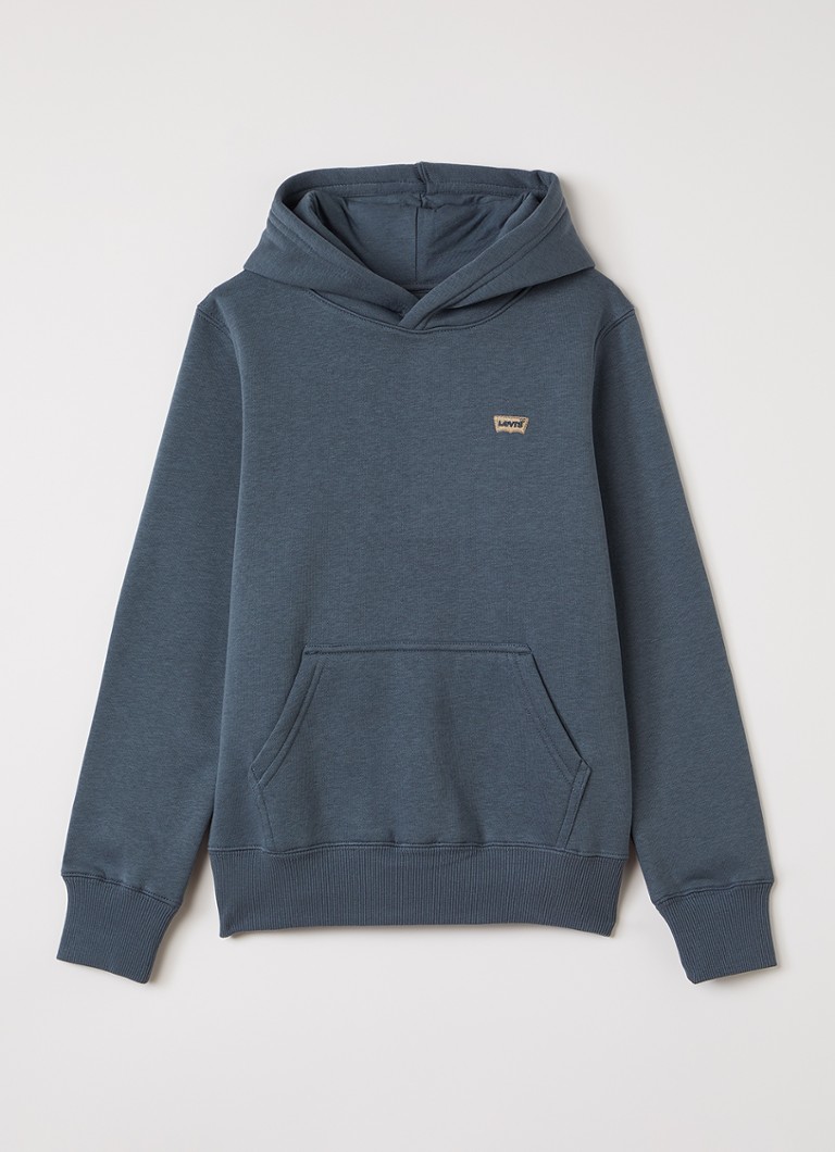 Levi's Jongens Hoodie met logoborduring in de kleur Petrol, maat: 12A=152