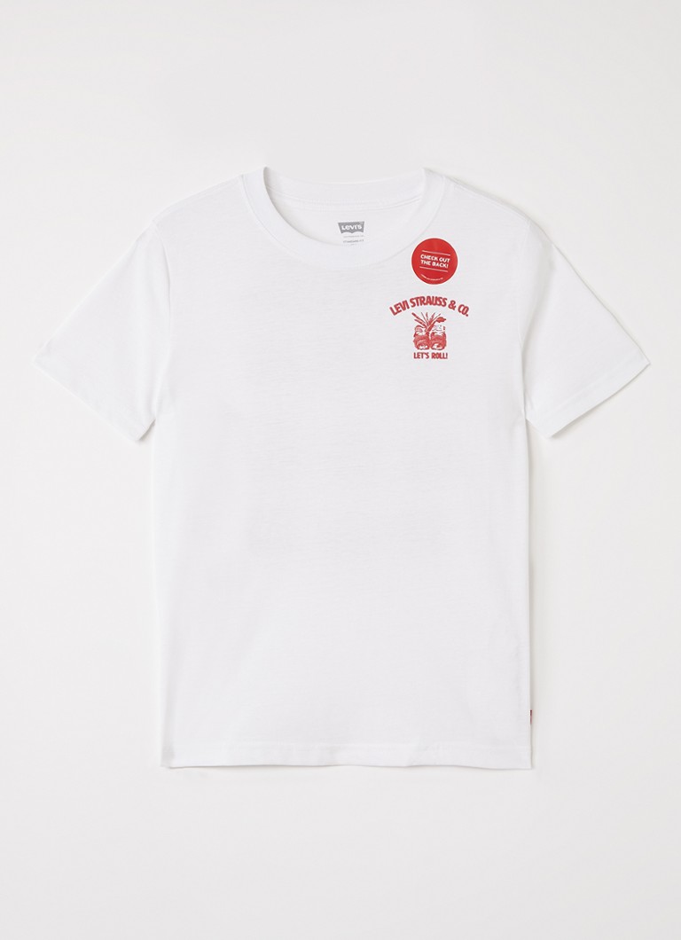 Levi's Jongens T-shirt met backprint in de kleur Wit, maat: 12A=152