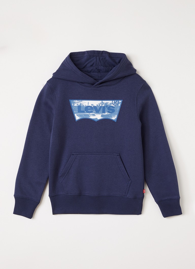 Levi's Jongens Hoodie met logoprint in de kleur Donkerblauw, maat: 14A=164