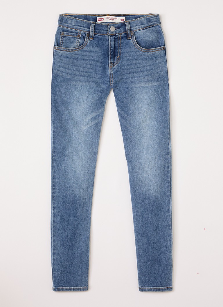 Levi's Jongens 502 slim fit jeans met medium wassing in de kleur Indigo, maat: 12A=152