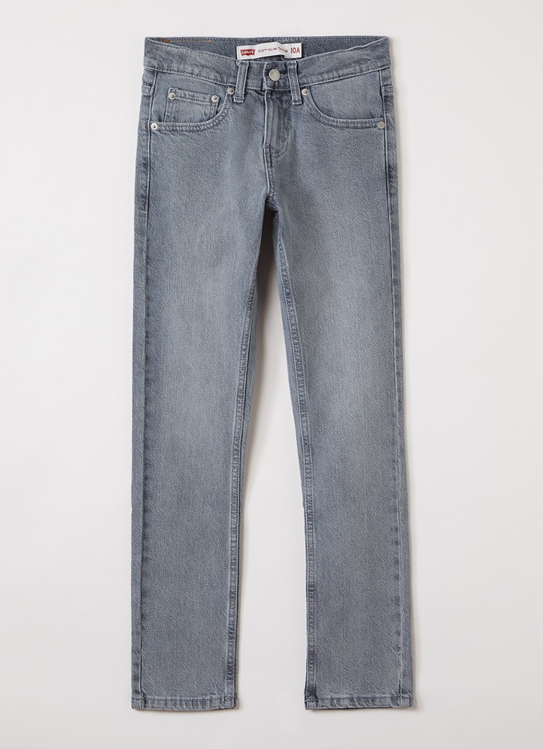 Levi's Jongens 512 slim fit jeans in de kleur Middengrijs, maat: 6A=116