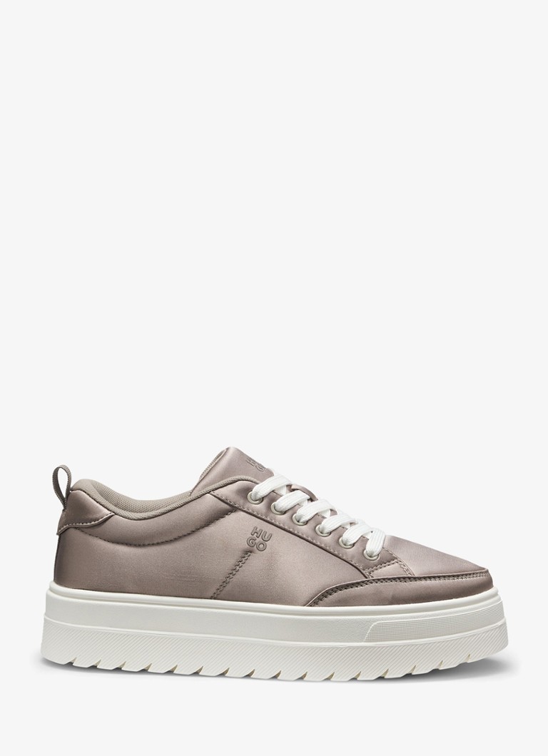 HUGO Dames Lyssa sneakers met logo in de kleur Beige
