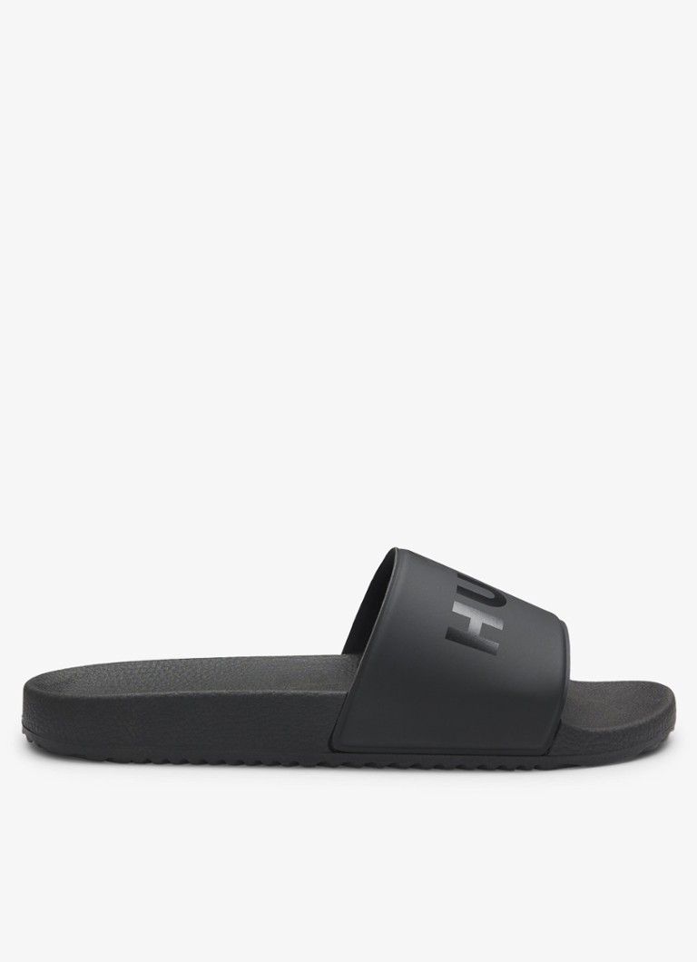 HUGO Heren Slipper met logo in de kleur Zwart